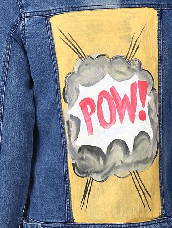 blue hand painted denim summer jacket - 16547644 -  Standard Image - 4