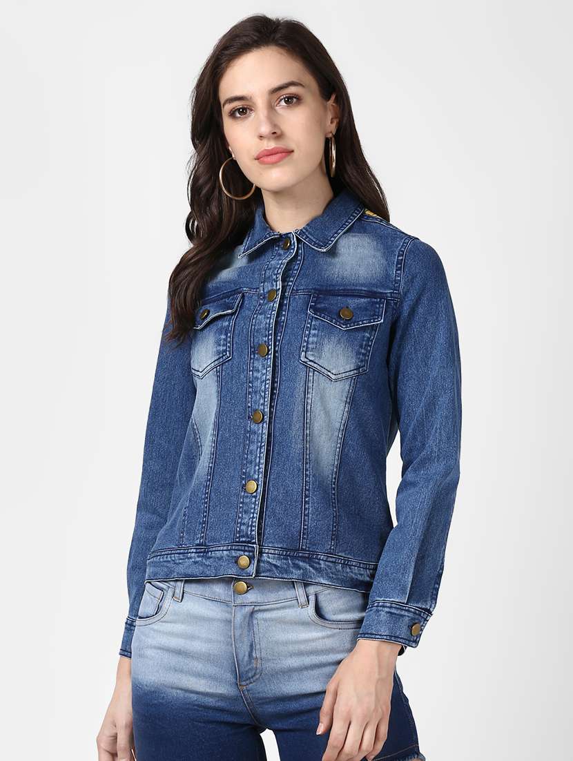 blue hand painted denim summer jacket - 16547645 -  Standard Image - 1