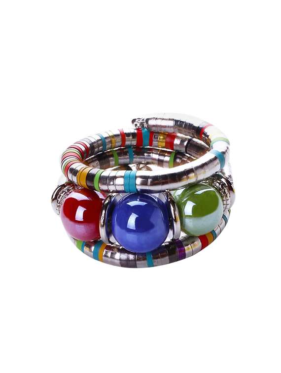 multi colored zinc beaded bracelet