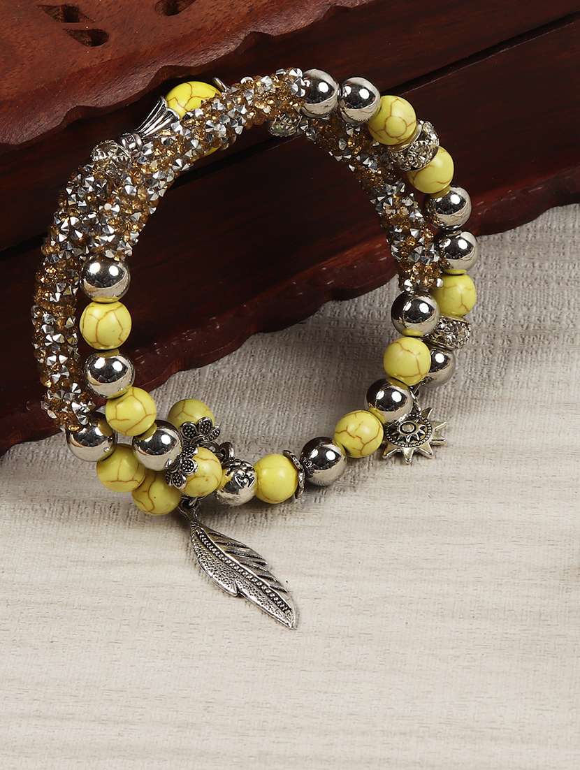 yellow zinc beaded bracelet