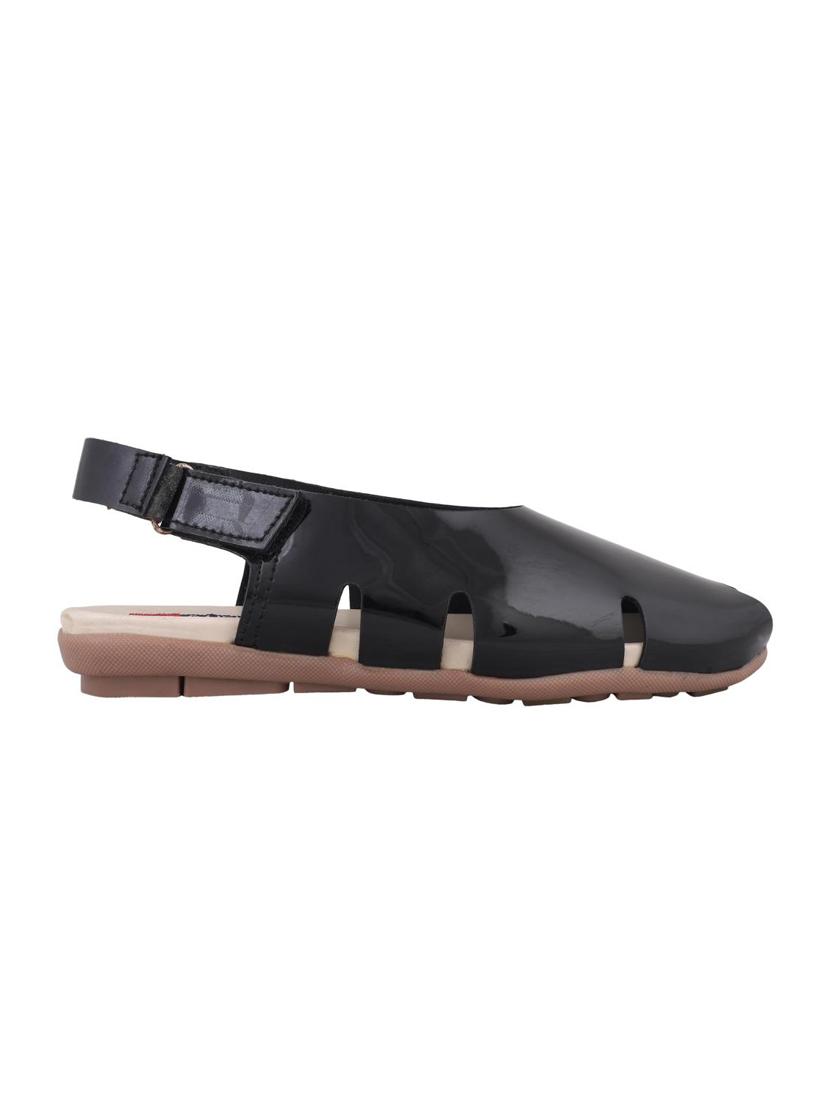 msc black leatherette back strap sandals - 16548816 - Standard Image - 1