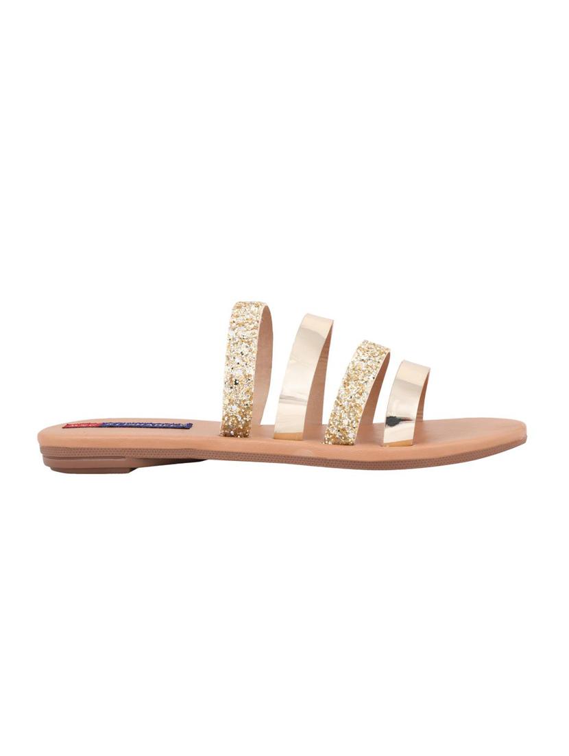 msc gold pu slip on sandals - 16548873 - Standard Image - 1