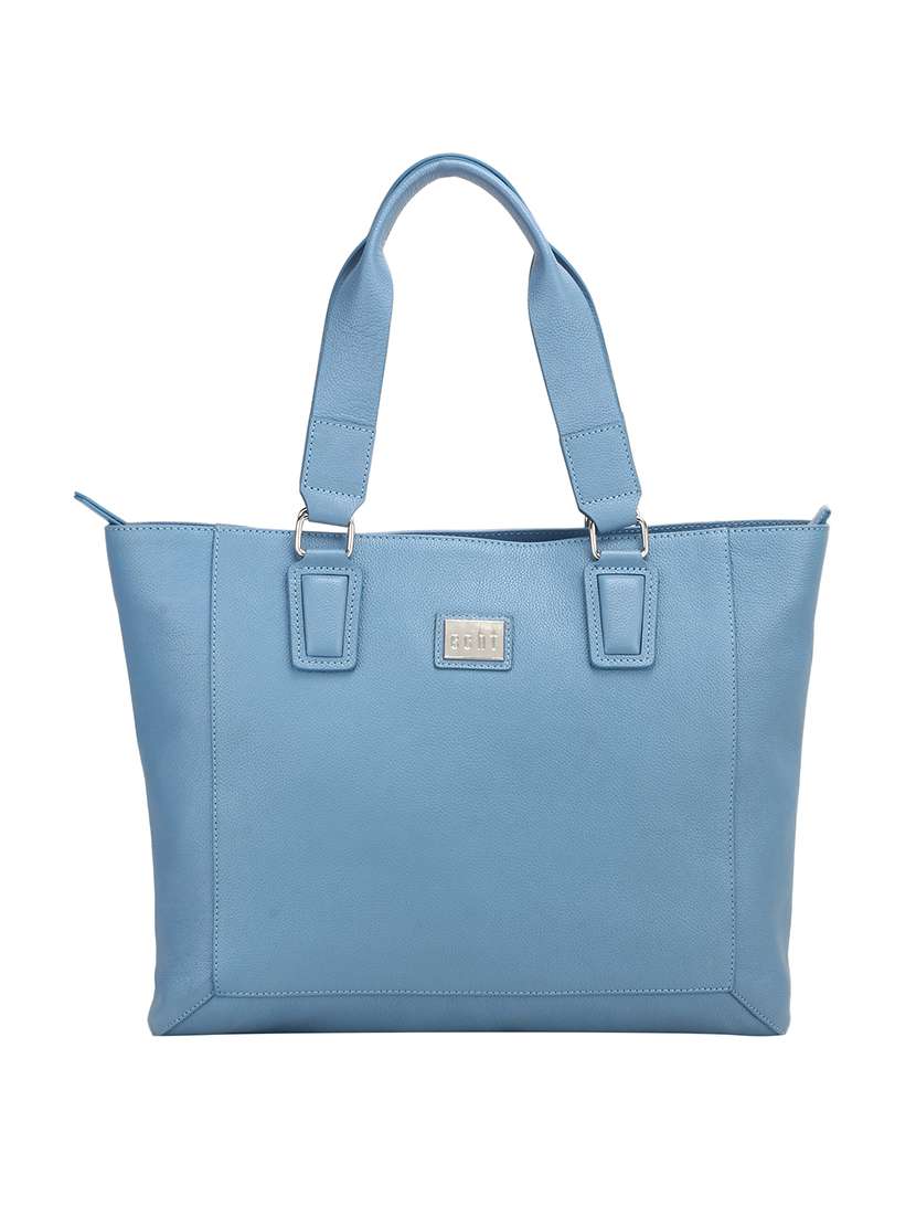 blue leather regular tote
