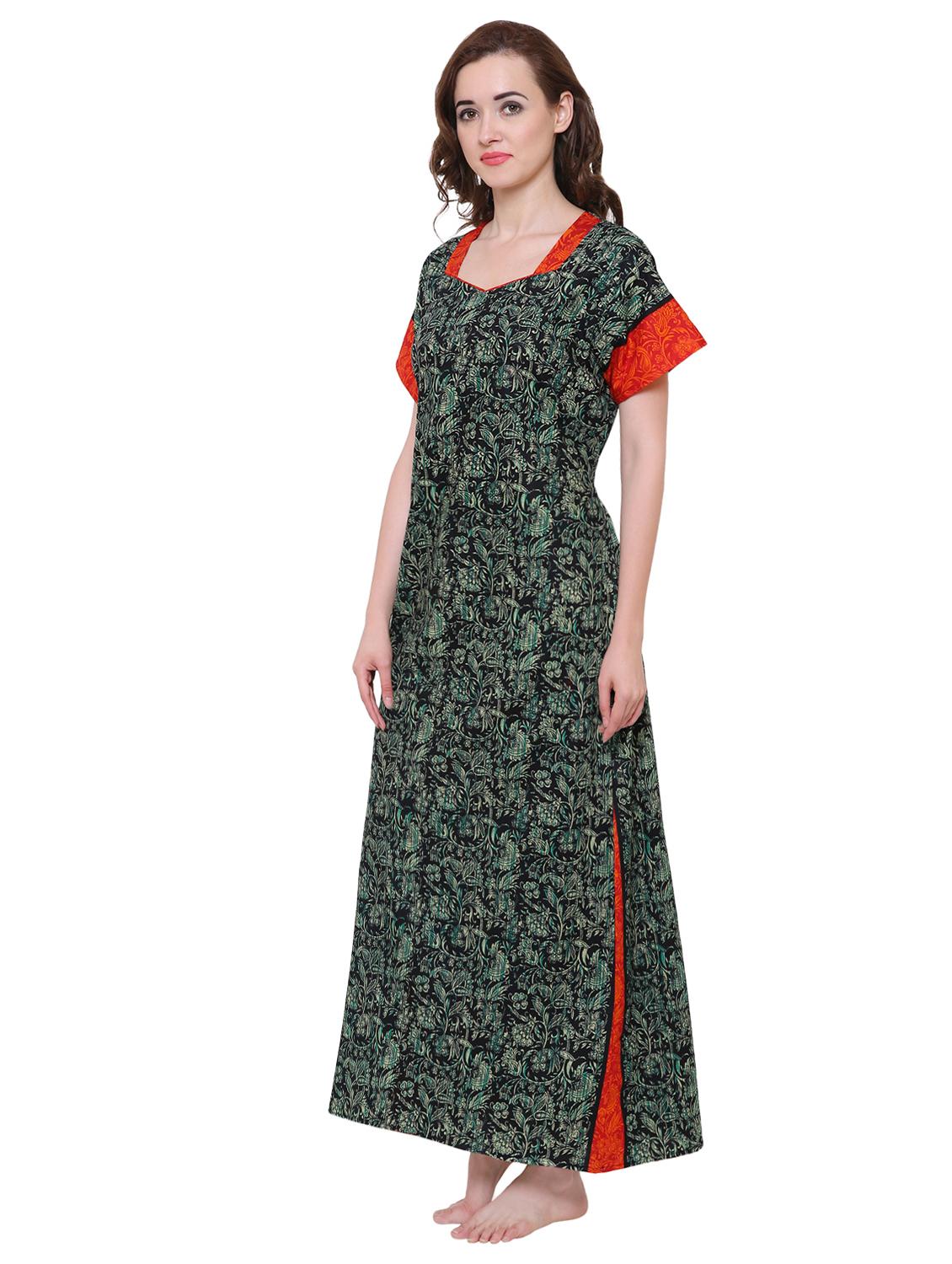 tie back printed nighty  - 16550879 -  Standard Image - 1