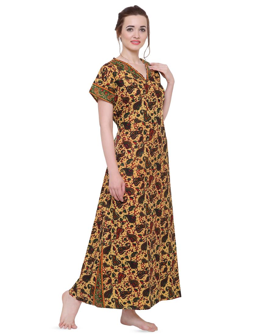 v neck tie back paisley nighty - 16550882 - Standard Image - 1