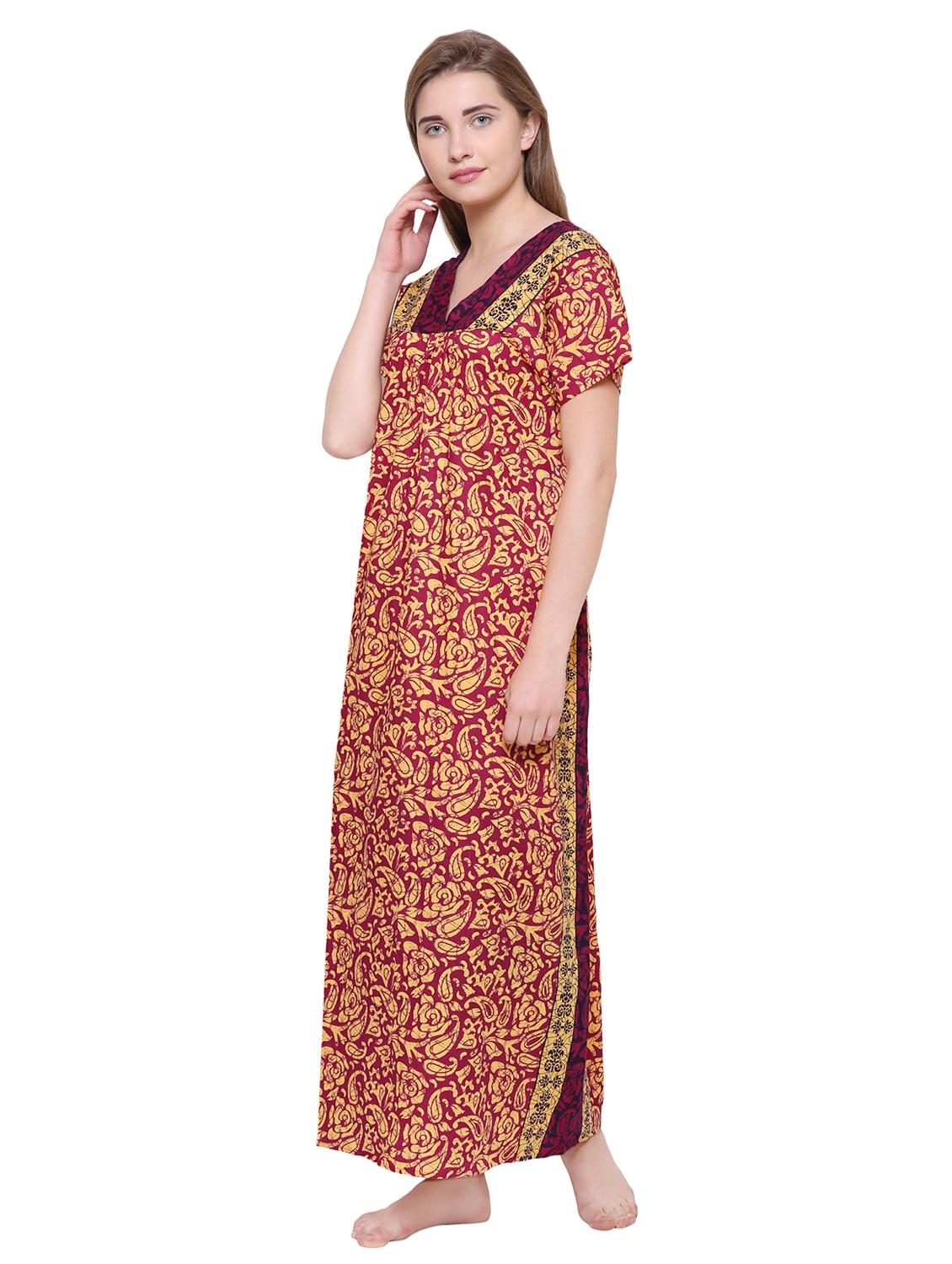 tie back block print nighty - 16550888 - Standard Image - 1