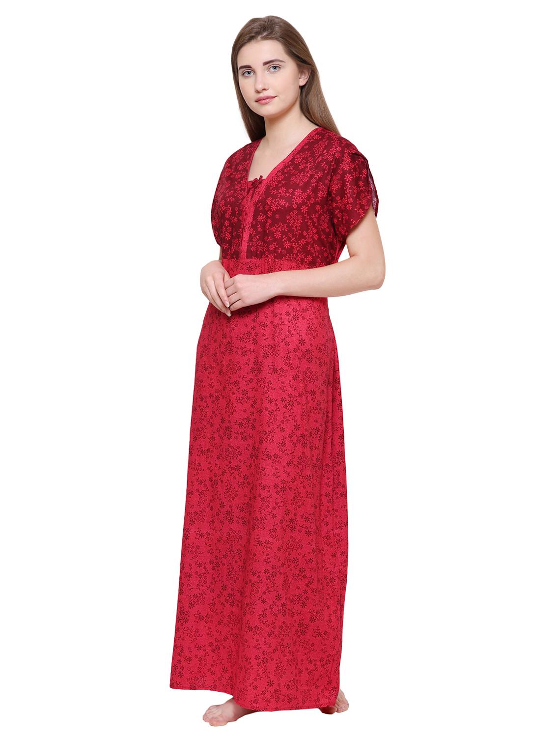 tie back printed nighty  - 16550893 -  Standard Image - 1