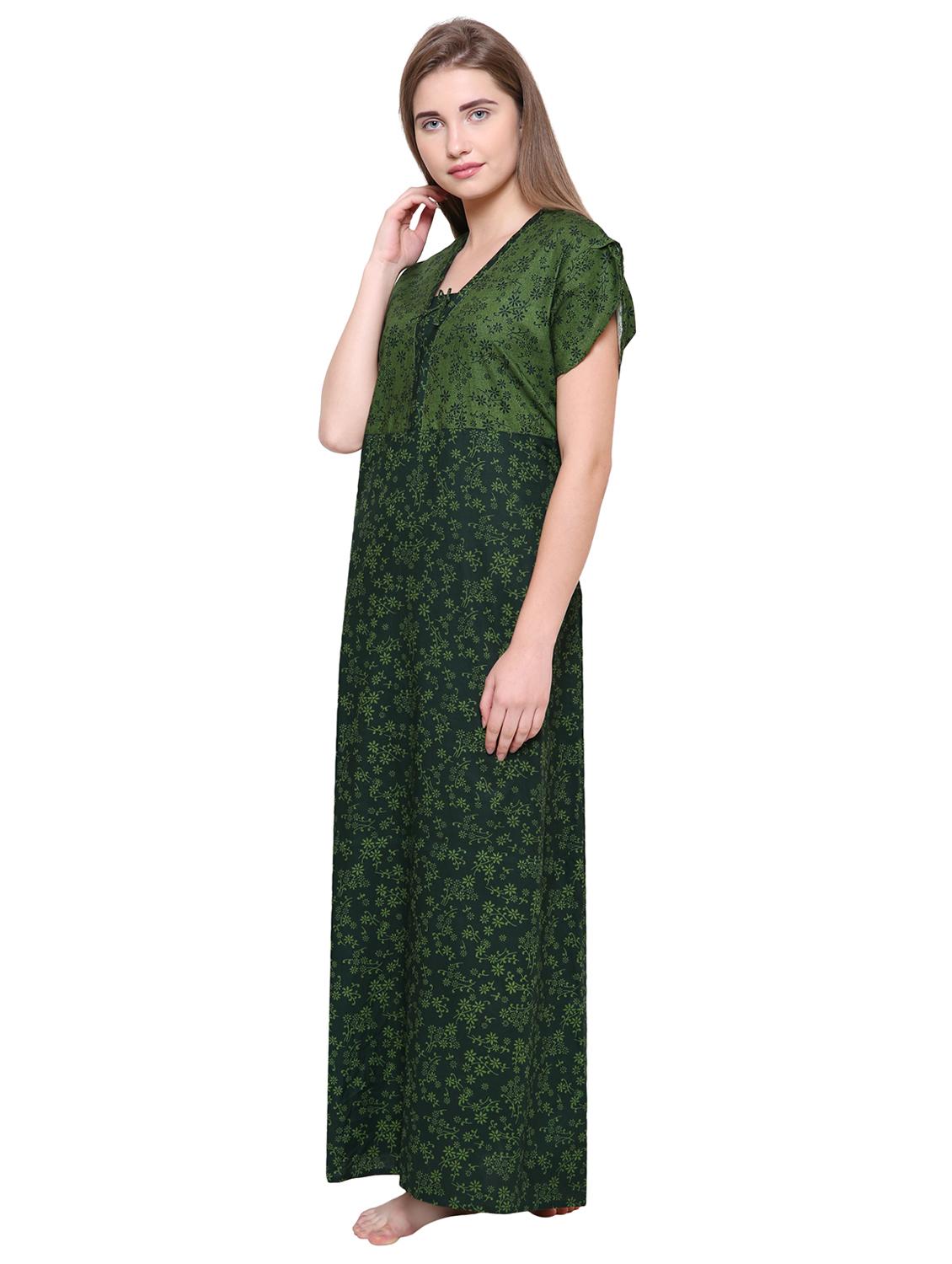 tie back printed nighty - 16550894 - Standard Image - 1