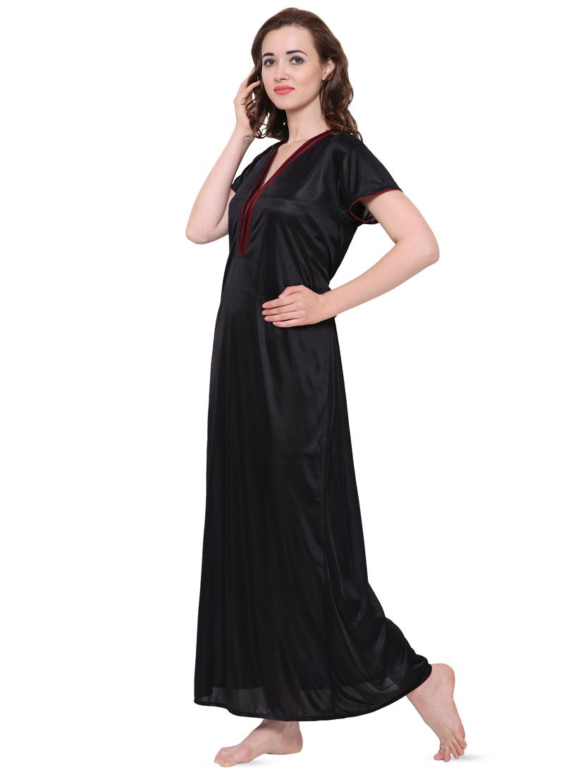 v neck tie back nighty - 16550900 - Standard Image - 1