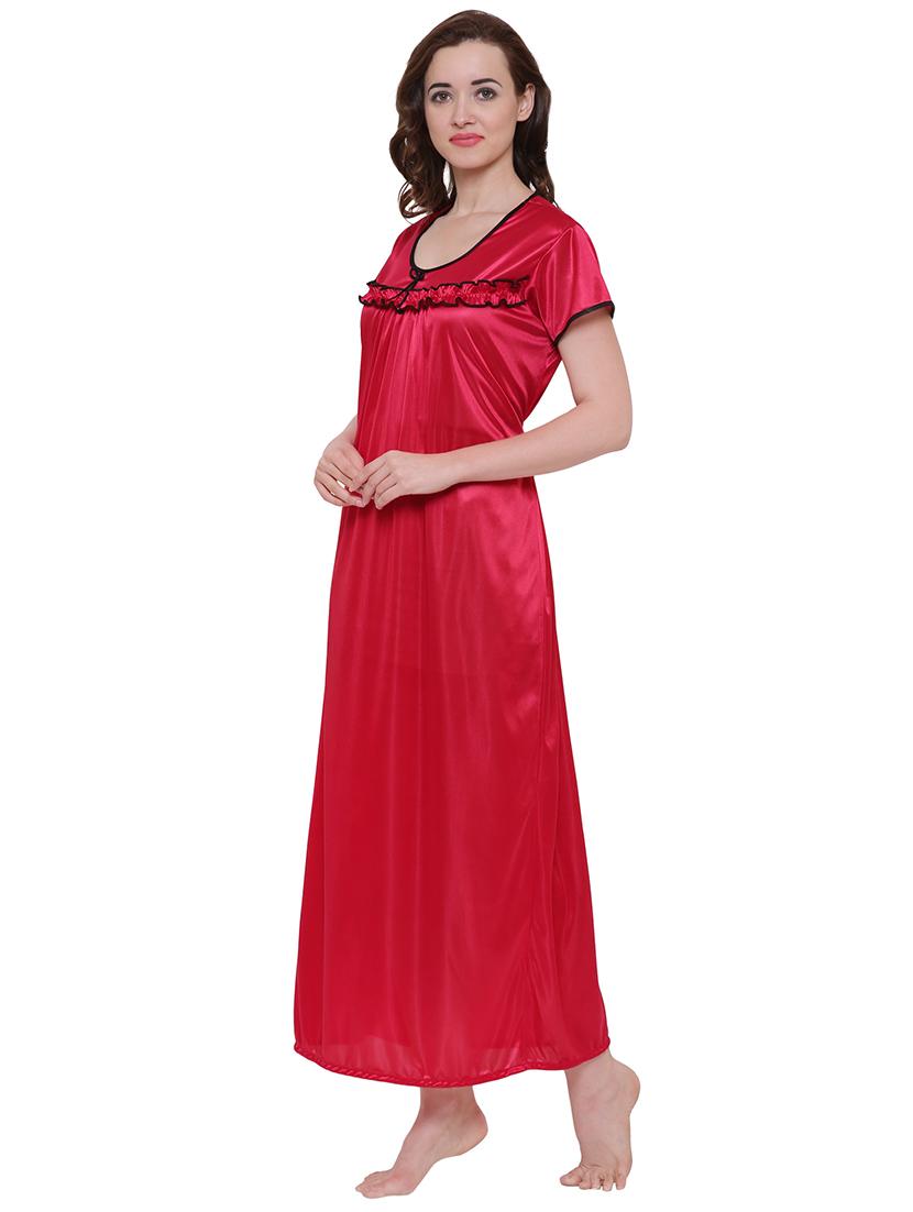 bow patch frill trim nighty - 16550904 - Standard Image - 1