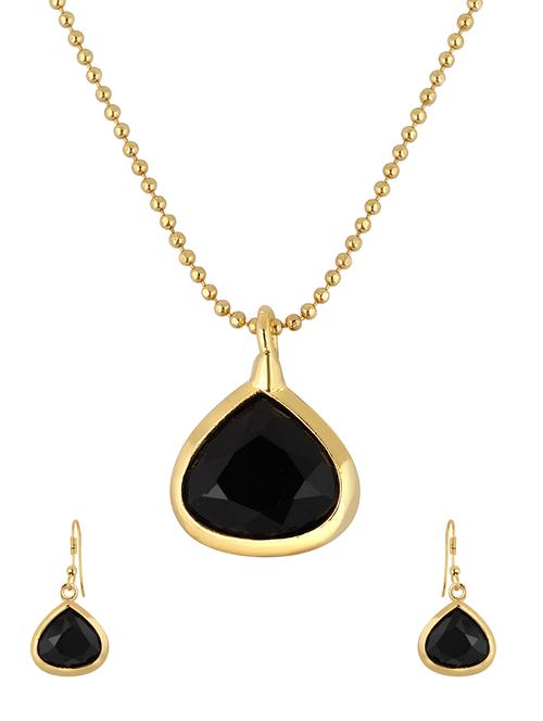 black metal pendants and earring - 16552511 - Standard Image - 0