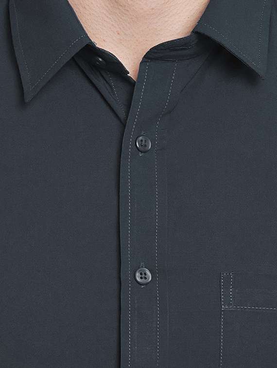 green solid formal shirt - 16552703 -  Standard Image - 4