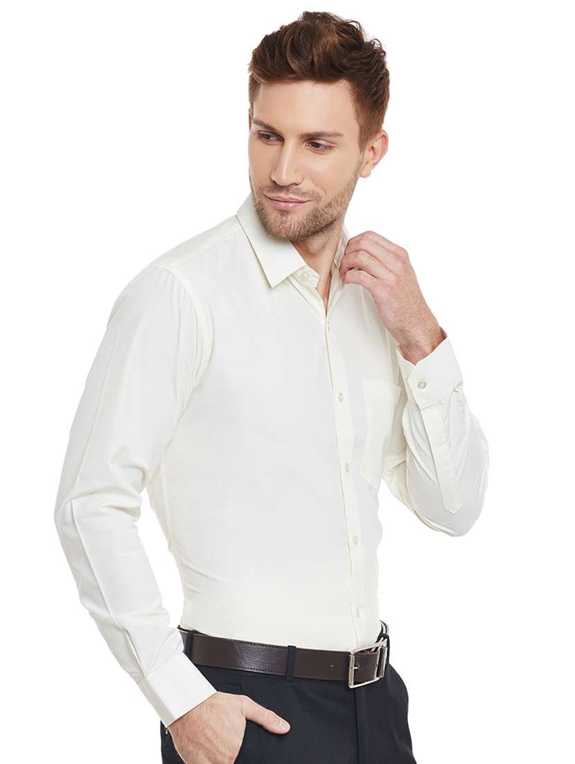 yellow solid formal shirt - 16552706 -  Standard Image - 1