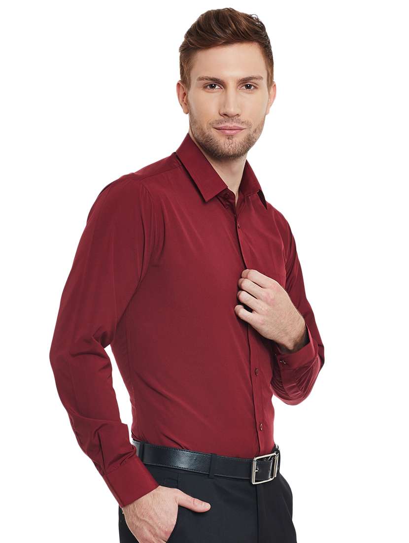 red solid formal shirt - 16552710 -  Standard Image - 1