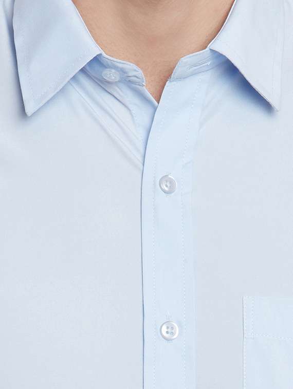 blue solid formal shirt - 16552716 -  Standard Image - 4