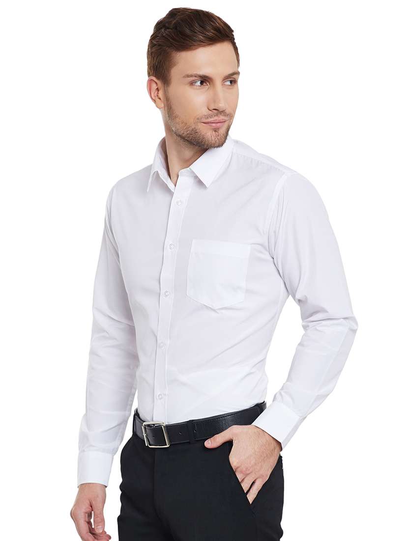 white solid formal shirt - 16552717 -  Standard Image - 1