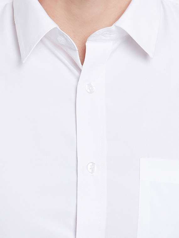 white solid formal shirt - 16552717 -  Standard Image - 4
