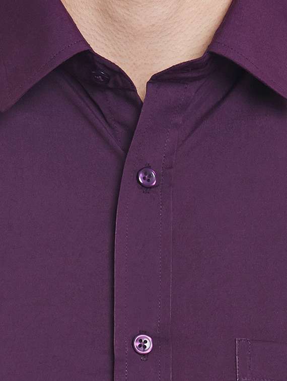 purple solid formal shirt - 16552718 -  Standard Image - 4