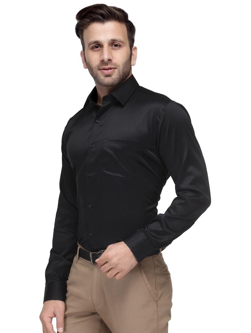 black solid formal shirt - 16552720 - Standard Image - 1