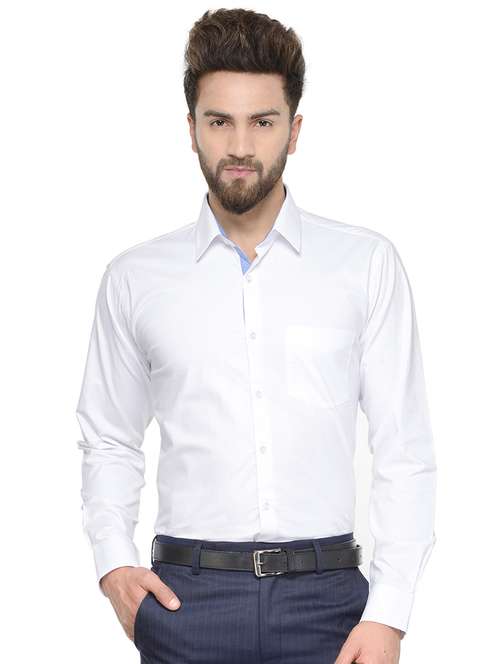white solid formal shirt - 16552749 - Standard Image - 0