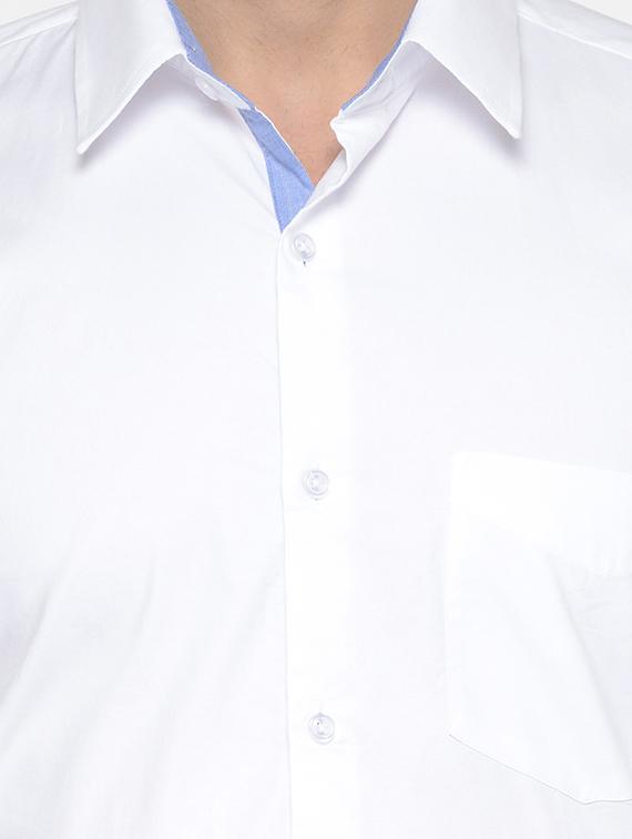 white solid formal shirt - 16552749 - Standard Image - 4