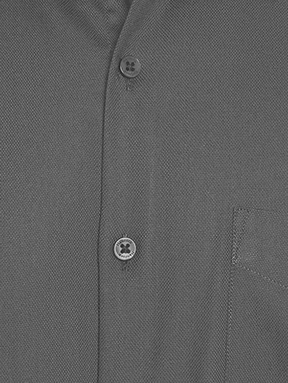 grey solid formal shirt - 16552763 -  Standard Image - 4