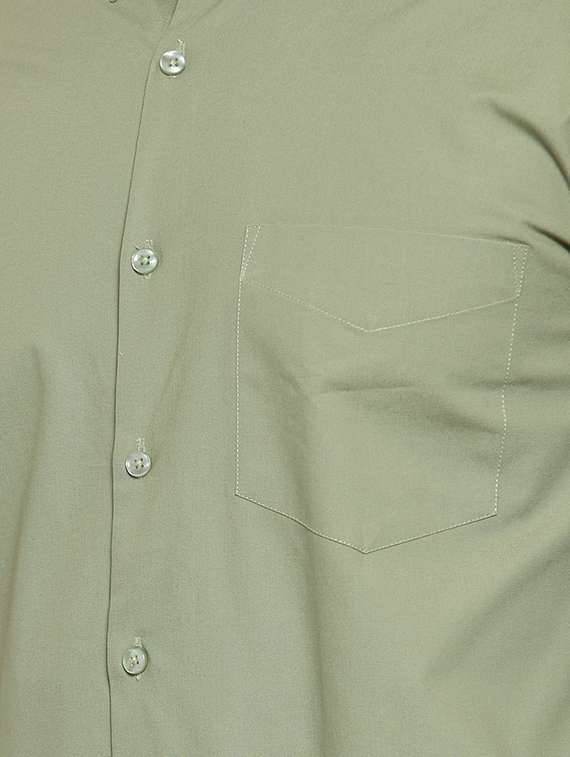 green solid formal shirt - 16552779 -  Standard Image - 4