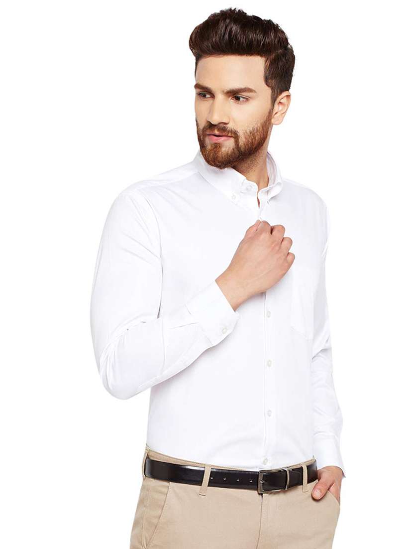 white solid formal shirt - 16552781 -  Standard Image - 1