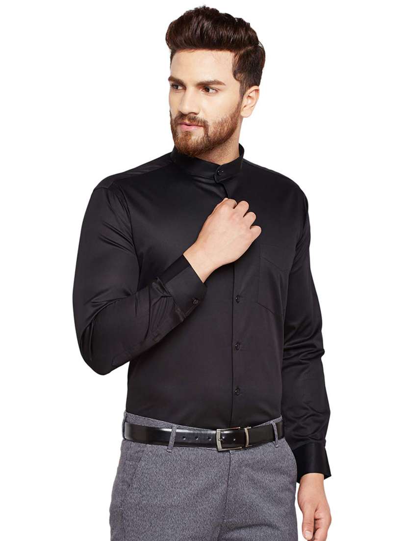 black solid formal shirt - 16552794 -  Standard Image - 1