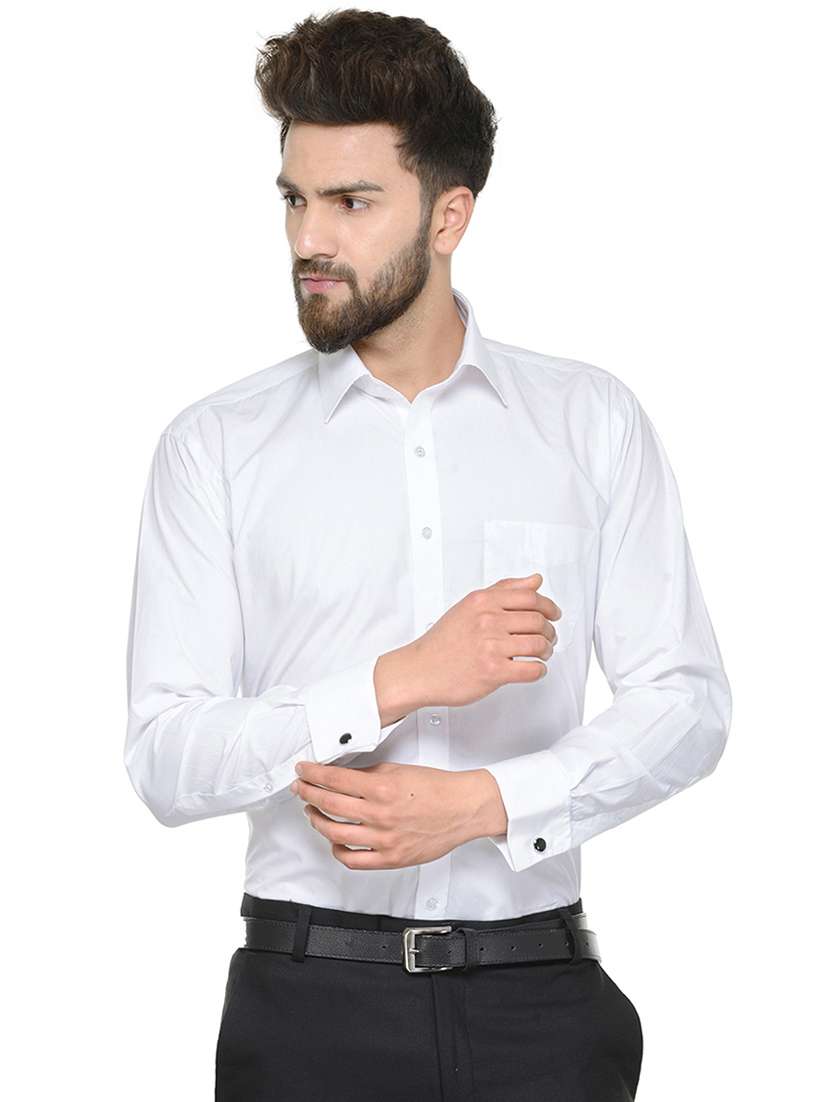 white solid formal shirt