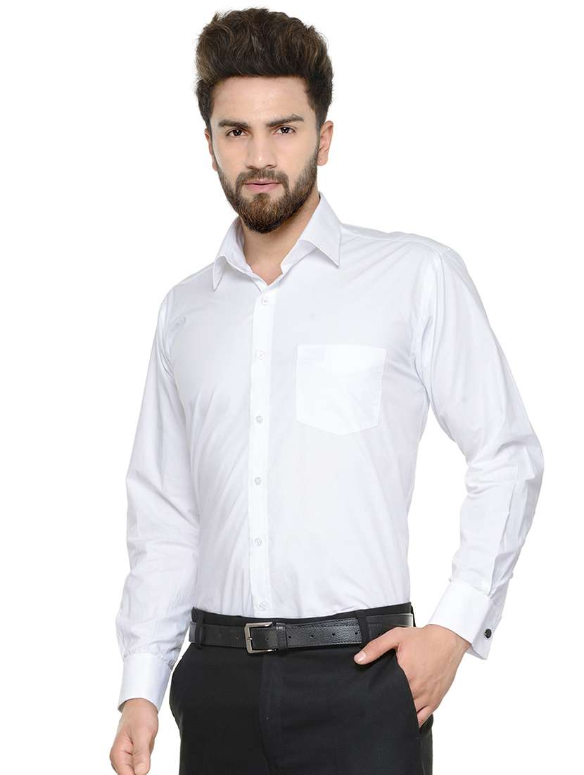 white solid formal shirt - 16552825 -  Standard Image - 1