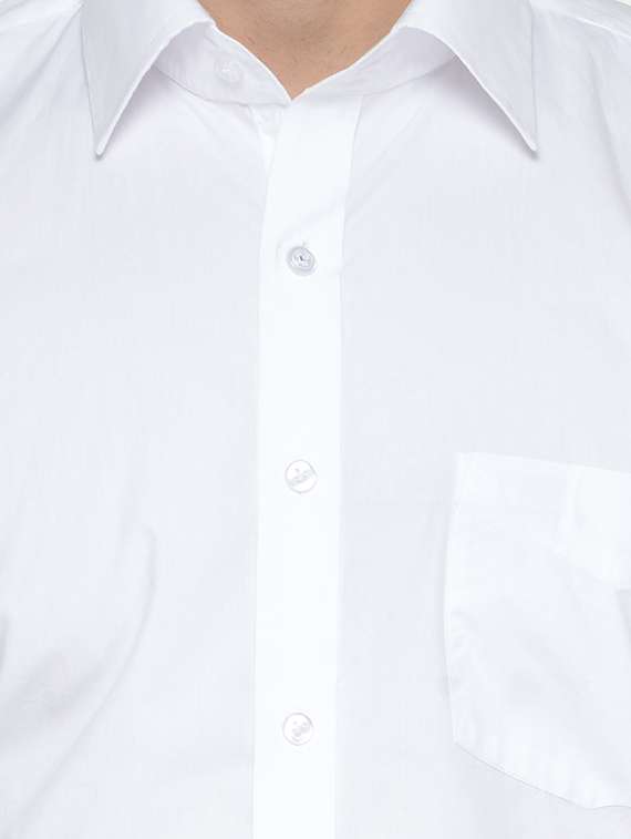 white solid formal shirt - 16552825 -  Standard Image - 4