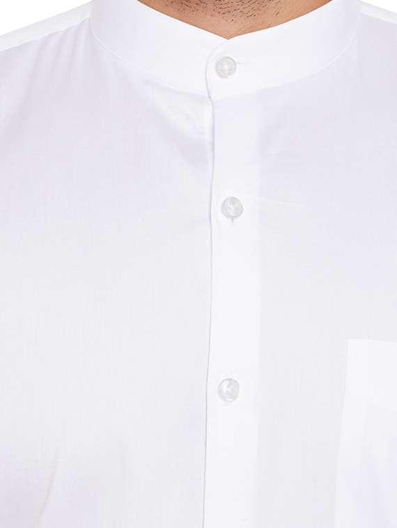 white solid formal shirt - 16552828 -  Standard Image - 4