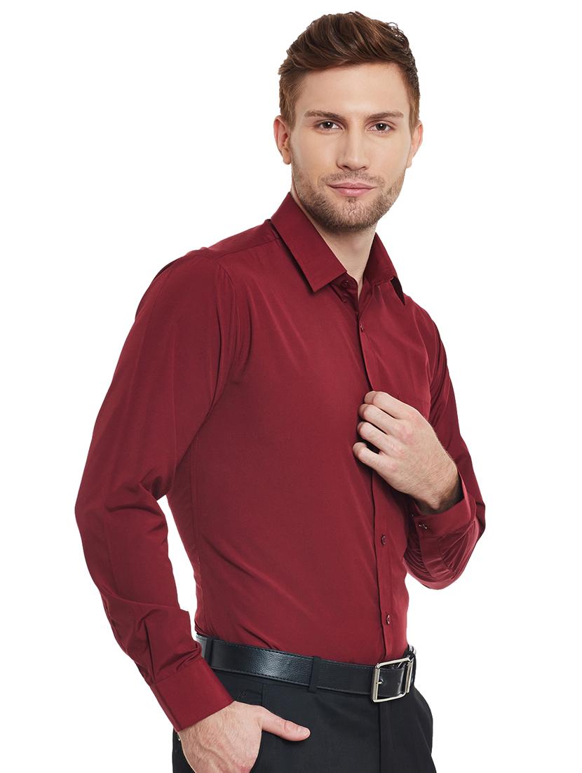 red solid formal shirt - 16552839 - Standard Image - 1