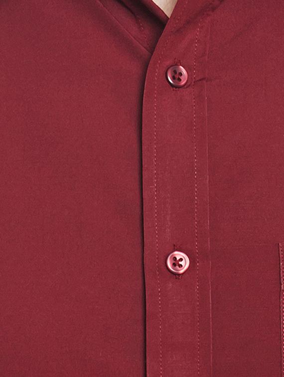 red solid formal shirt - 16552839 - Standard Image - 4