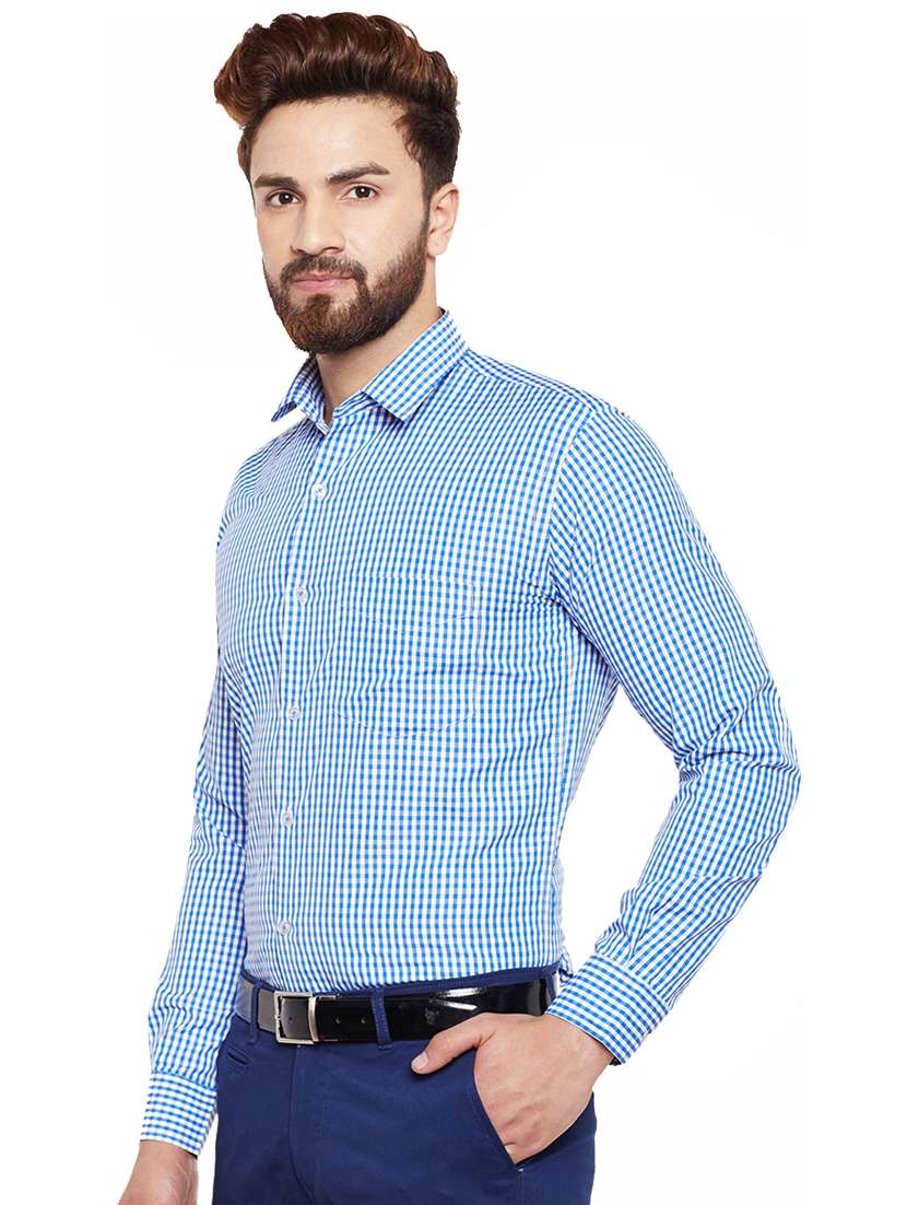 blue checkered formal shirt - 16552853 -  Standard Image - 1