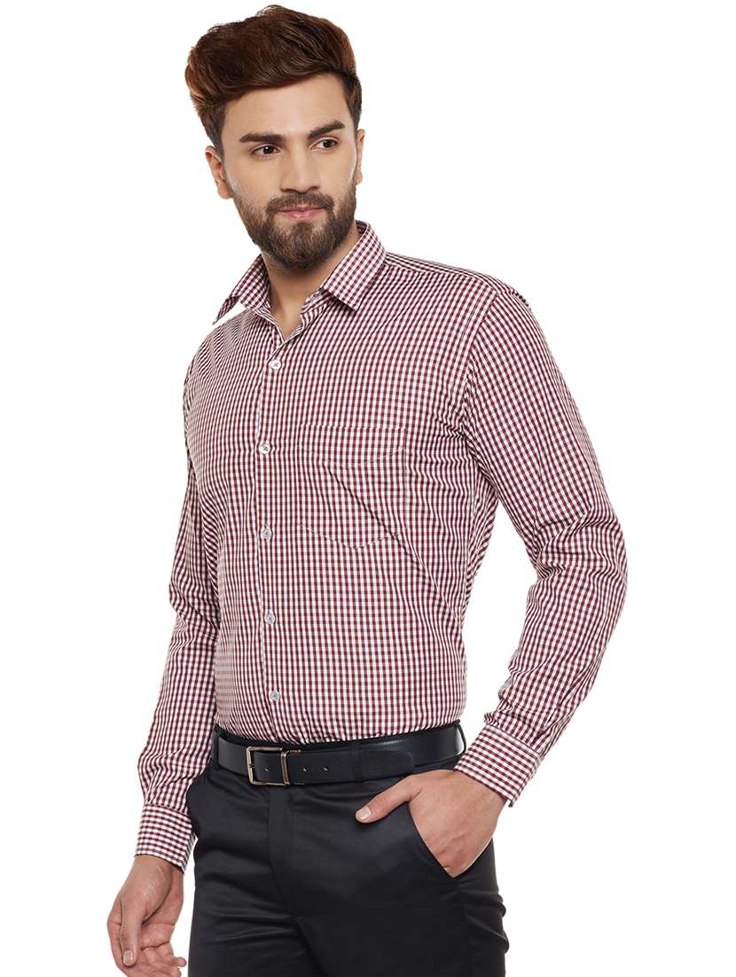 brown checkered formal shirt - 16552854 -  Standard Image - 1