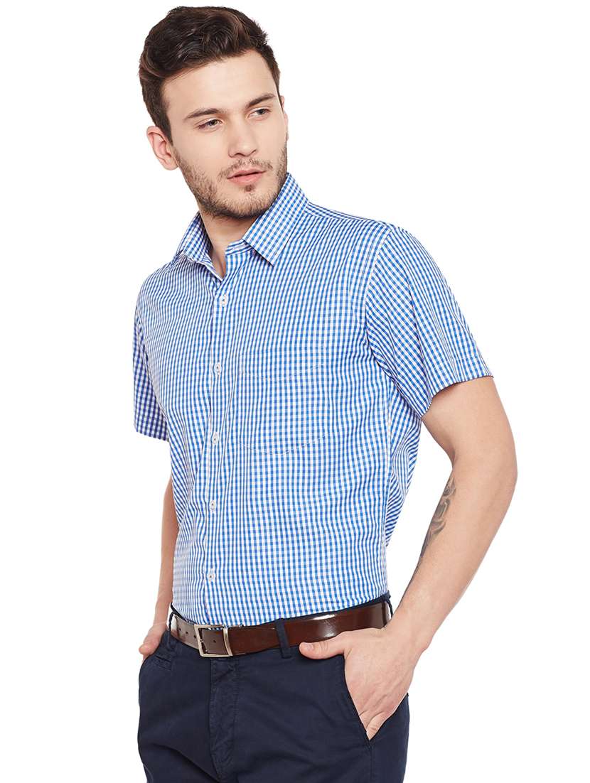 blue checkered formal shirt - 16552859 -  Standard Image - 1