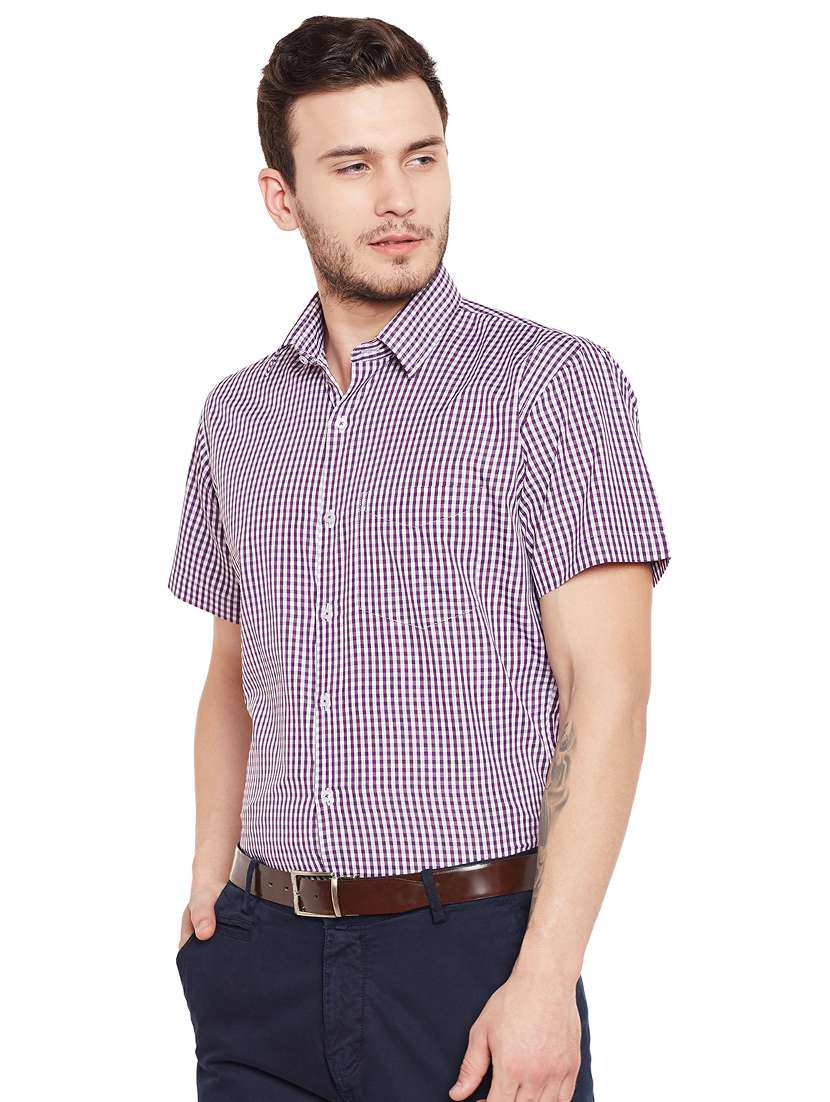 purple checkered formal shirt - 16552862 -  Standard Image - 1
