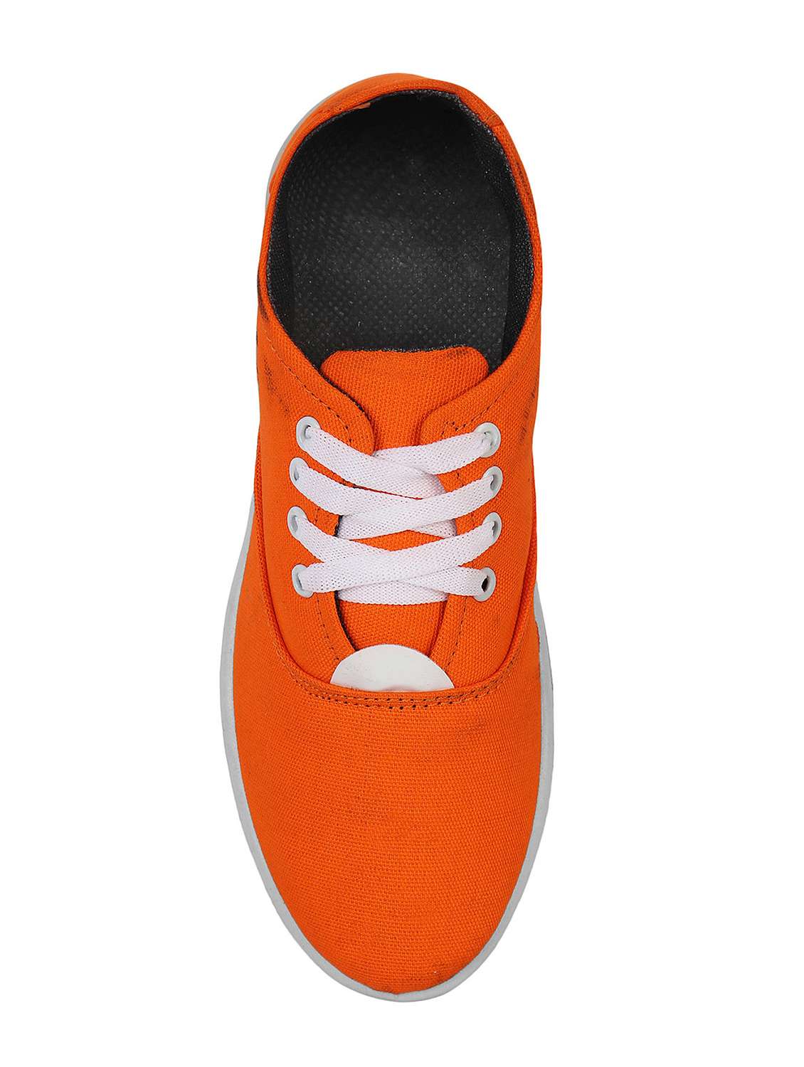 orange canvas lace up sneakers - 16552896 -  Standard Image - 1