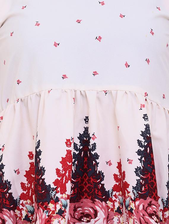 bell sleeved gathered floral top - 16553480 - Standard Image - 4