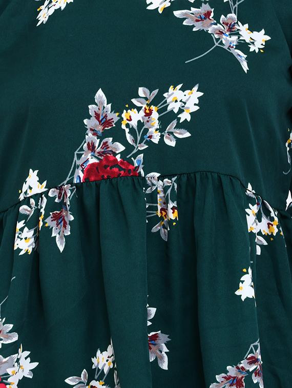 bell sleeved gathered floral top - 16553483 - Standard Image - 4