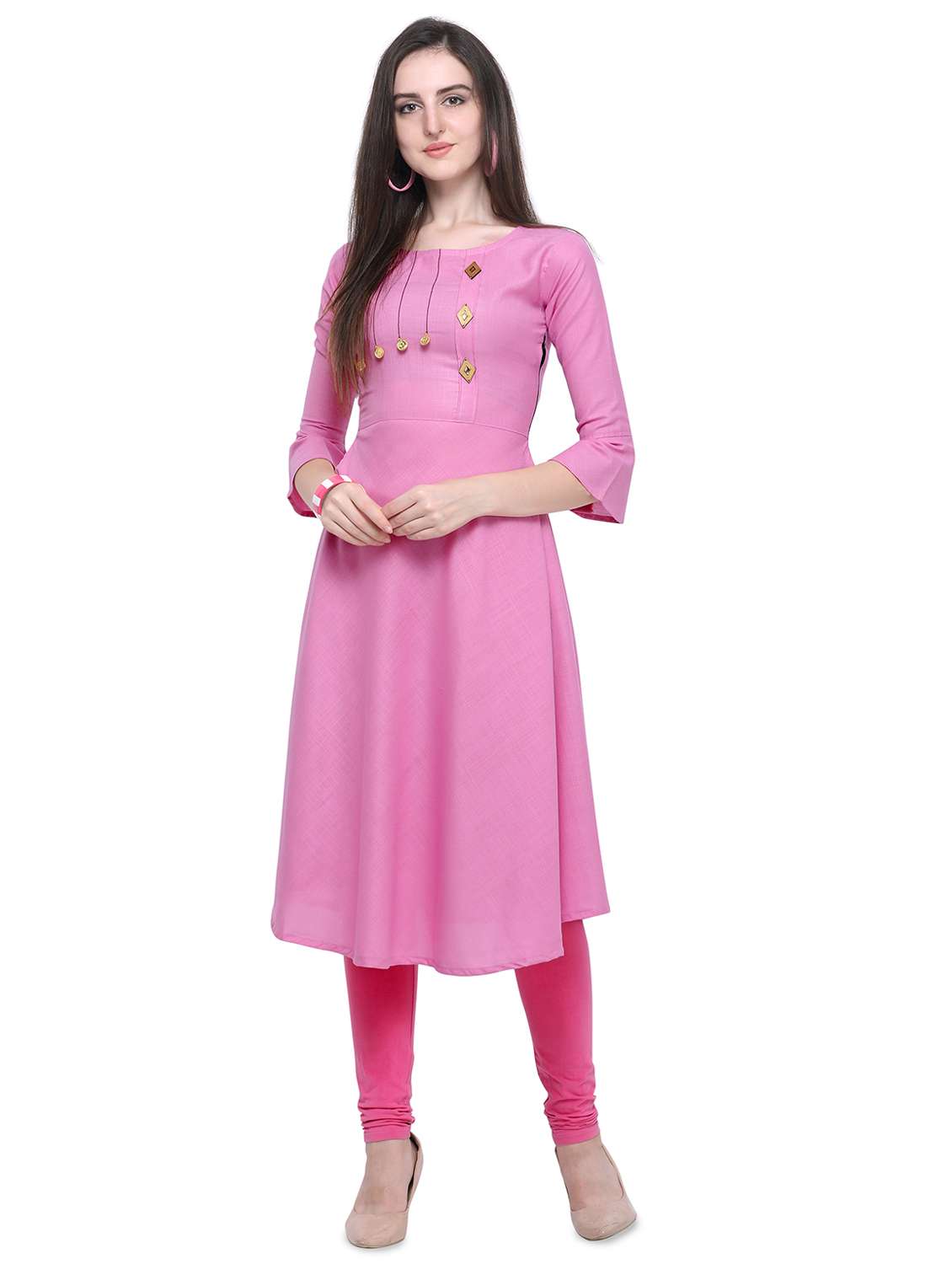 solid flared a-line kurta