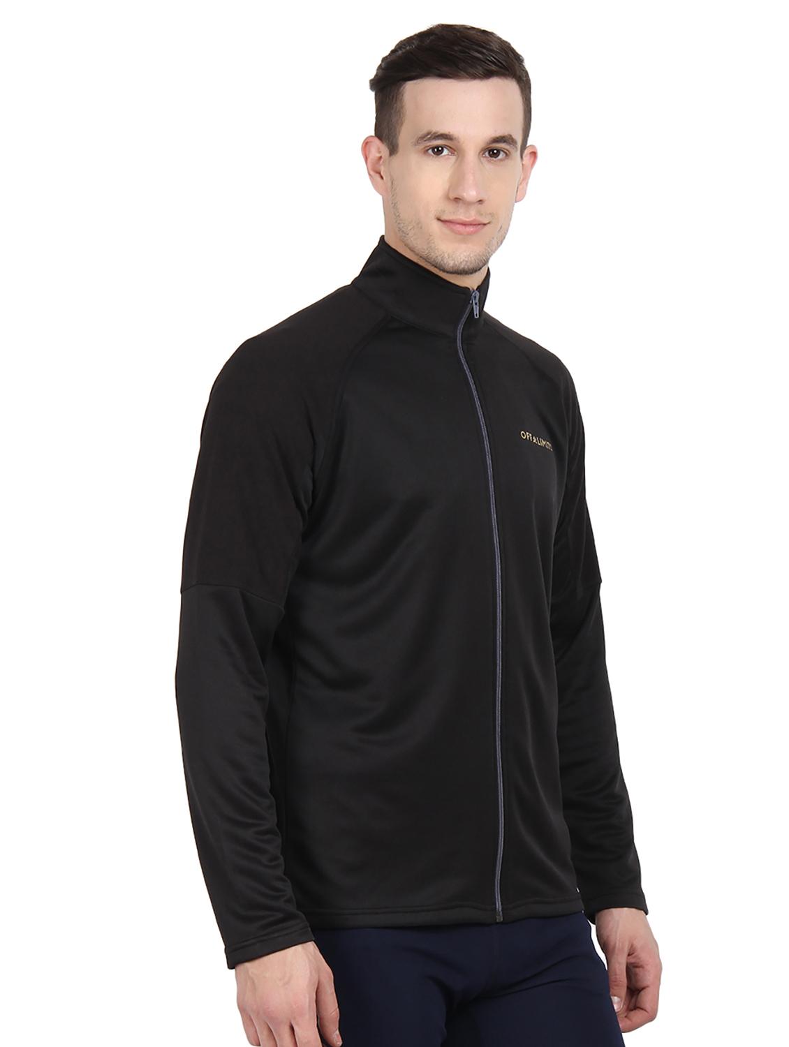 black solid casual jacket - 16555396 -  Standard Image - 1