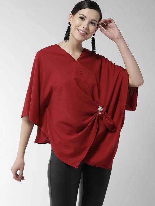 women's asymmetric overlap neck top - 16558157 -  Standard Image - 0