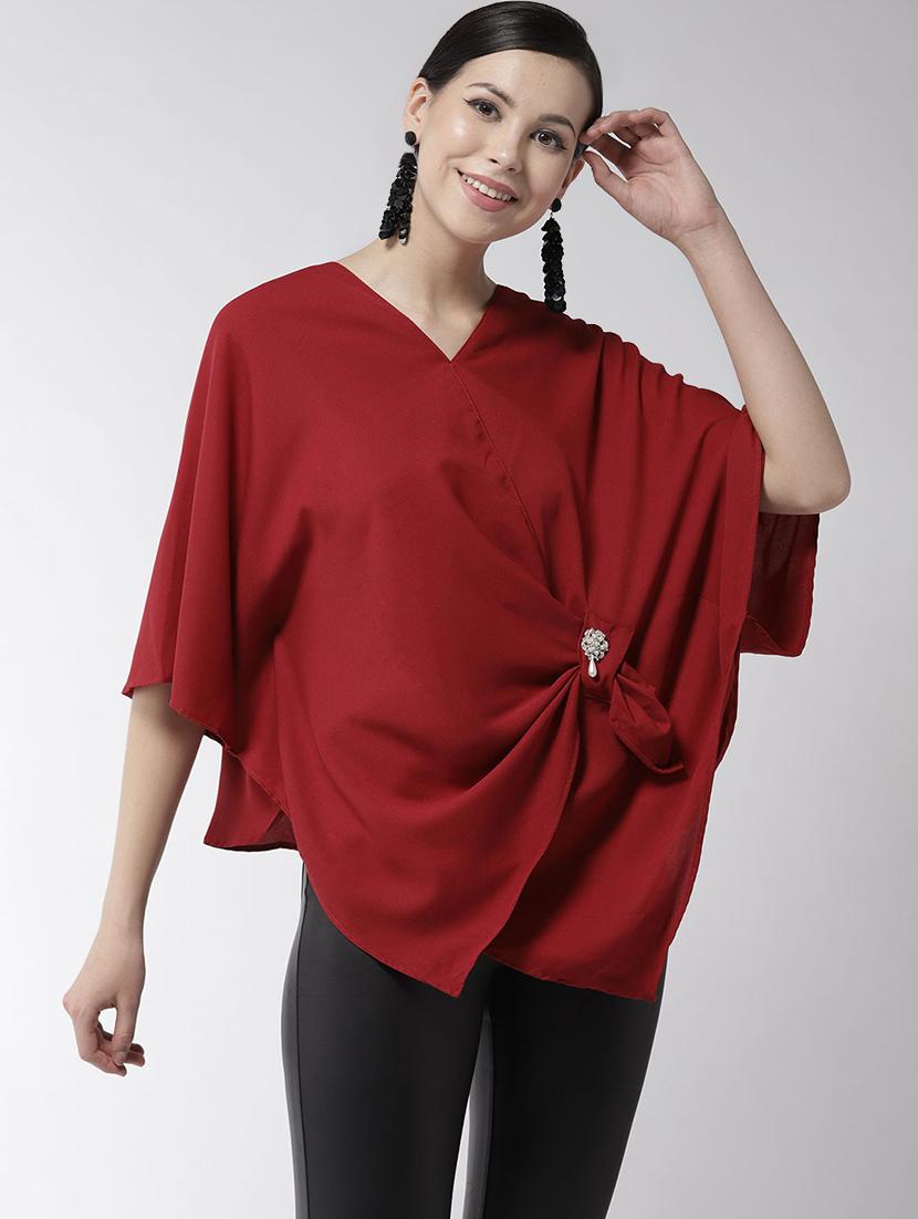 women's asymmetric overlap neck top - 16558157 -  Zoom Image - 0