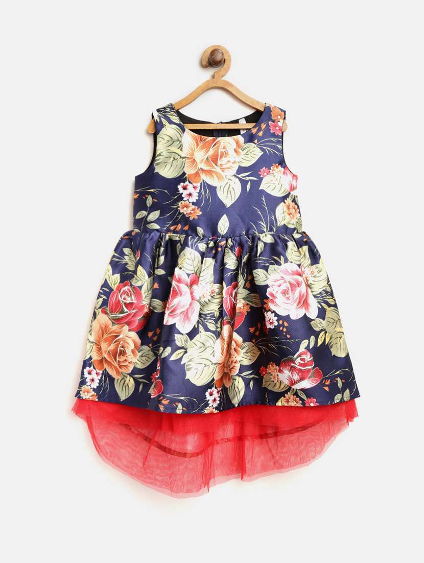 girls round neck sleeveless frock