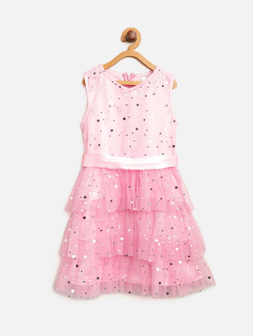 girls v neck sleeveless frock