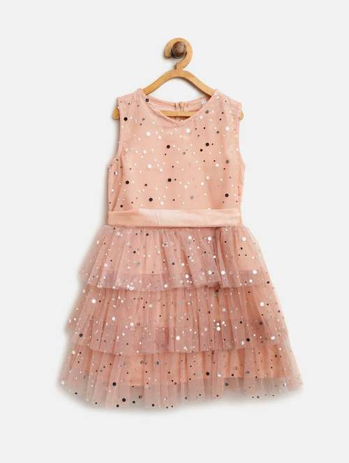 girls v neck sleeveless frock - 16558376 - Standard Image - 0
