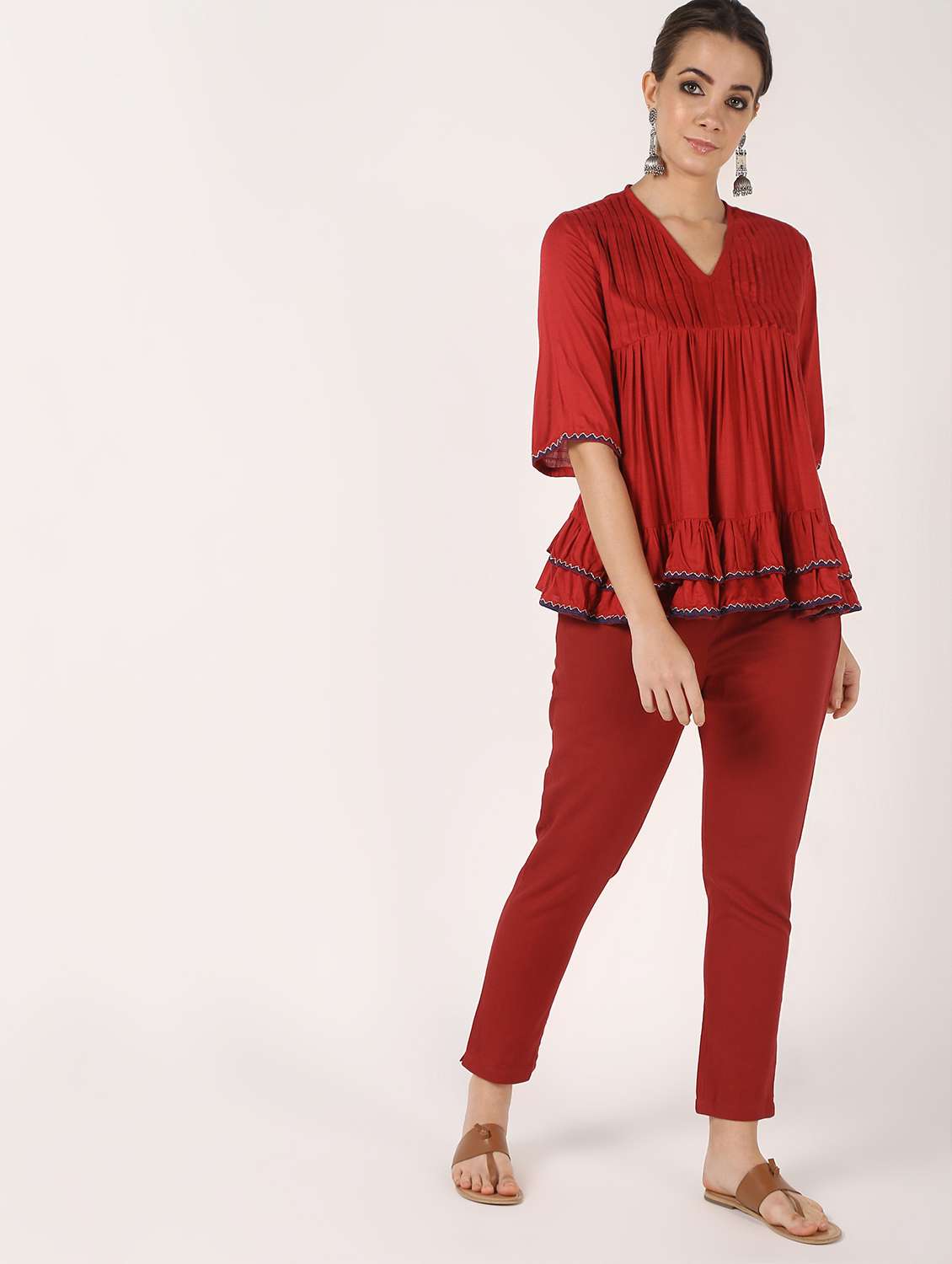 women solid mid rise tapered pant - 16560029 - Zoom Image - 0
